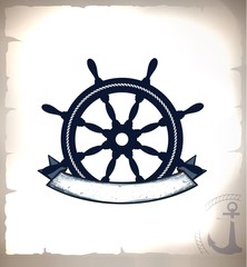 The Icon of wheel with banner for you text 