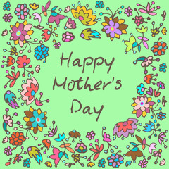 Fototapeta na wymiar Happy Mother's Day vector illustration. Greeting card
