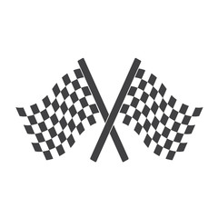 Fototapeta premium Two Cross Checkered Flags for start and finish, racing flags. 
