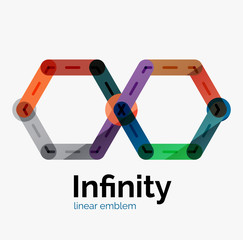 Vector infinity logo, flat colorful design