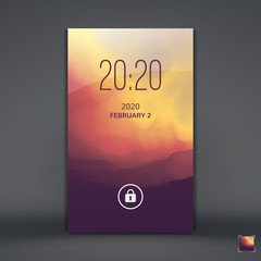 Modern Lock Screen for Mobile Apps. Mobile Wallpaper. Vector Illustration.