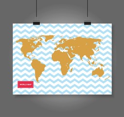 vector map of the world on the decorative background