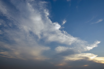 Naklejka na ściany i meble Clear blue sky with white cloud