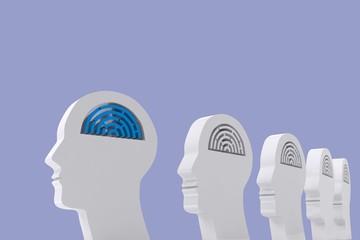 Composite image of maze brain in head