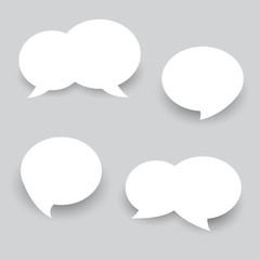 Set White Speech Bubbles. Abstract Vector