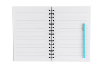 Spiral notebook and pen