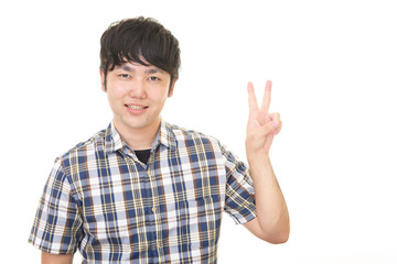 Naklejka premium 笑顔の男性
