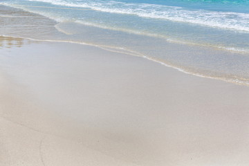 Fototapeta na wymiar Sunny beach with clean white sand in Thailand