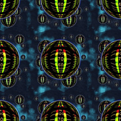 Seamless pattern - Planets 100 Percent