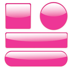 Pink vector button set.