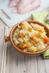 Quinoa salad with vegetables.Superfoods concept
