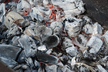 black hot coals