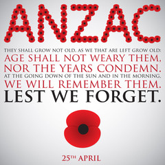Fototapeta premium ANZAC (Australia New Zealand Army Corps) Day card in vector format.