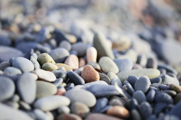 The pebbles on the Cyprus beach