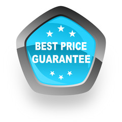 best price blue pentagon vector web icon