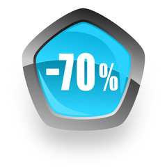 sale blue pentagon vector web icon