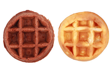 Circle waffle isolated on white