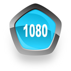 1080 blue pentagon web vector glossy icon