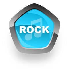 rock blue pentagon web vector glossy icon