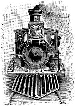 Vintage illustration steam locomotive
