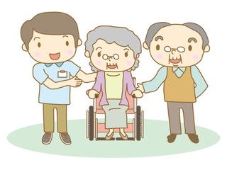 高齢者とリハビリスタッフ