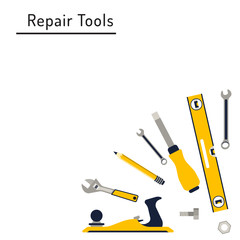Tools for repair. Flat tools. DIY tools