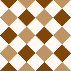 Chocolate Coffee Brown White Diamond Chessboard Background Vector Illustration