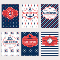 Nautical baby shower cards.