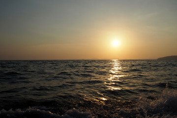 Sunset in the sea