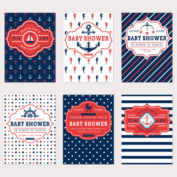 Nautical Baby Shower Cards.