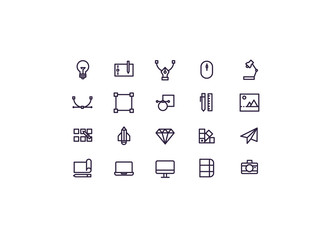 Graphic design icon set vector.line icons.