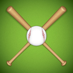 Baseball leather ball and wooden bats