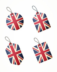 vector set of labels with united kingdom flag