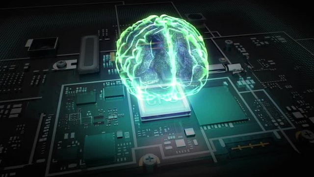 Hologram Brain on CPU chip, grow artificial intelligence technology.