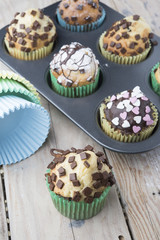 Just Baked Chocolate Muffins In Bakeware