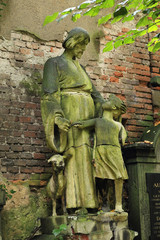 Stone Sculpture of the Child from the old Prague Cemetery, Czech Republic