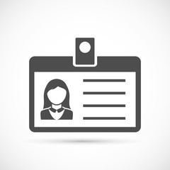 Identification card for woman icon