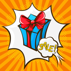 gift box in the style of pop art