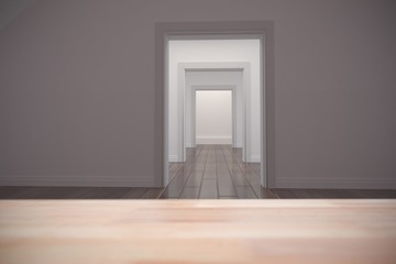 Composite image of wooden table