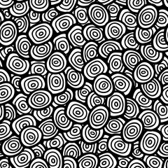 Simple doodle circle seamless pattern, vector illustration