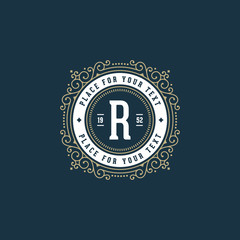 Monogram with letter R