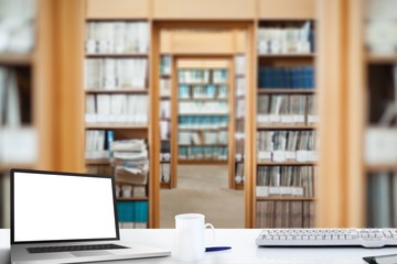 Composite image of desk