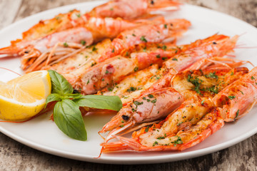 fresh grilled shrimps