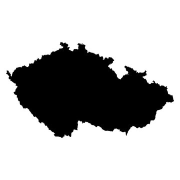Czech Republic black map on white background vector