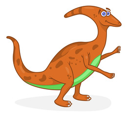 Cartoon dinosaur parasaurolophus