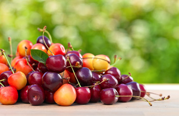  sweet cherries  in garden