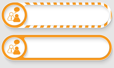 Striped buttons for your text and peoples symbol