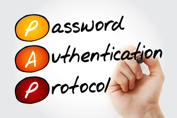 Hand writing PAP Password Authentication Protocol with marker, acronym business concept