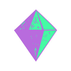 Diamond shape icon isolated, vector illustration