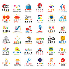 Children Icons Set-Isolated On White Background.Vector Illustration,Graphic Design.Kids Popcorn,Colorful And New Icons